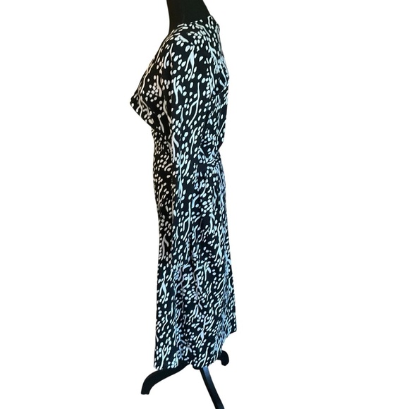 Diane von Furstenberg x Target Black White Print Wrap Midi Dress Size M - Picture 4 of 9